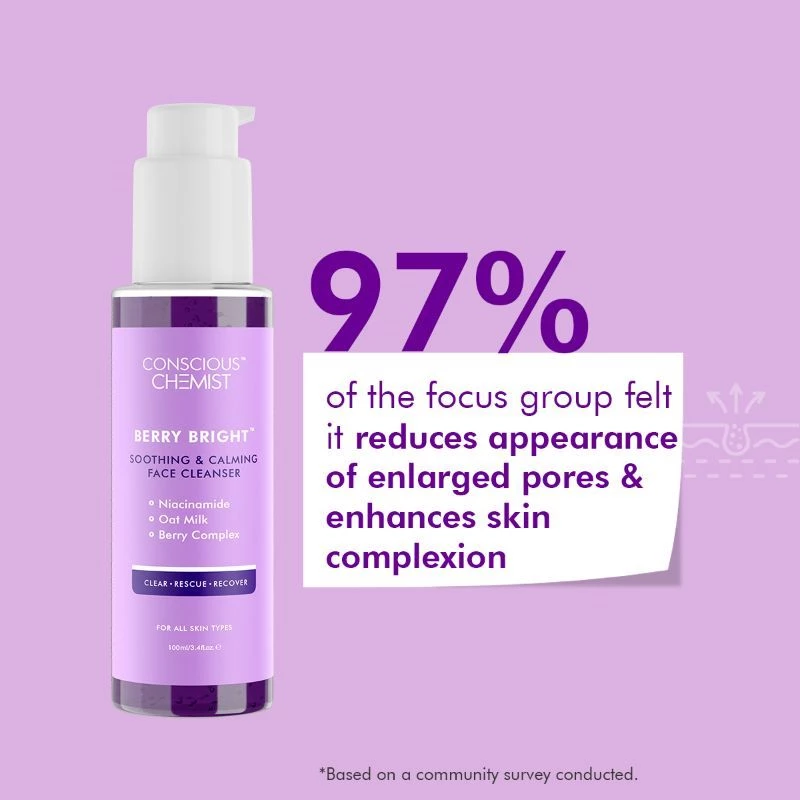 Conscious Chemist Berry Bright Soothing & Calming Face Cleanser For All Skin Types, 100 ml-6.webp